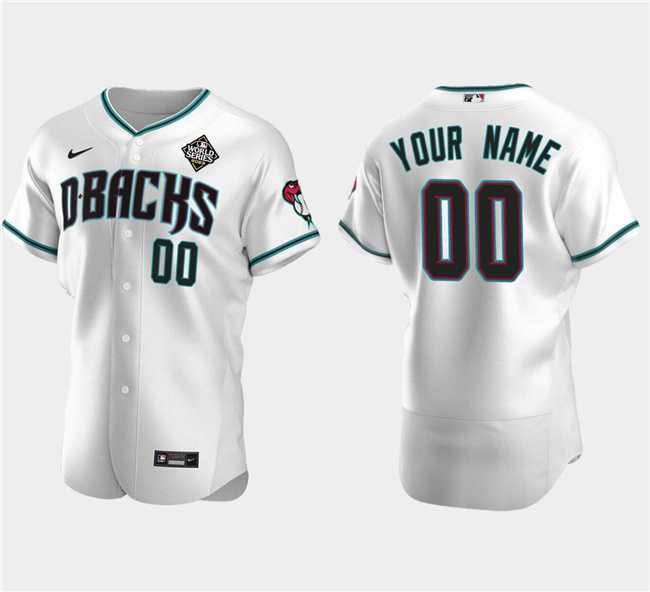 Mens Arizona Diamondbacks Actve Player Custom White 2023 World Series Flex Base Stitched Jersey->->Custom Jersey